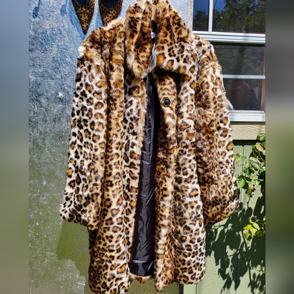 EDITED brand NWOT faux fur full length coat